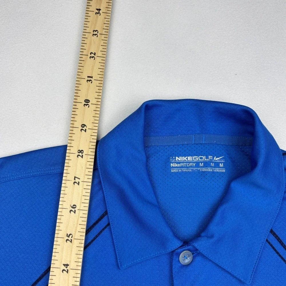 Nike Golf Shirt Mens Medium Blue FitDry Mesh Panel Short Sleeve Polo 335922-430